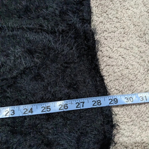 Black Rivet Black FAUX Fur Vest open front size Large - Picture 7 of 7